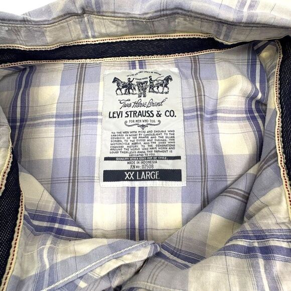 Levi Strauss Western Pearl Snap Plaid Shirt Cowboy Ranch Rodeo Yellowstone XXL - Picture 3 of 16